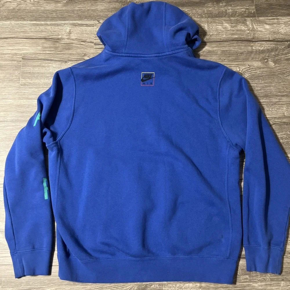 Vintage Nike Air Royal Blue Hooded Hoodie Sweatshirt Pullover Size Medium